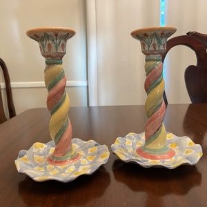 Mackenzie-Childs Aalsmeer Candlestick Holders (set of 2)